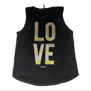 Betsey Johnson Metallic Love Tank Top Size M